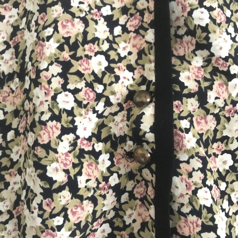 ✨CLEARANCE✨Vintage 80s Shoulder Pads Floral Blouse - Picture 4 of 5